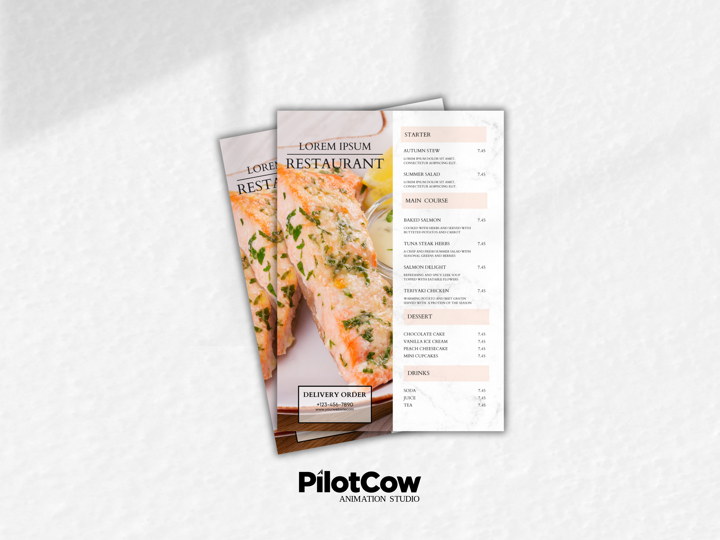 Example of Restaurant Menu Design Template