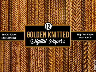 Gold Knitted Texture Backgrounds gold gold knit golden golden knit knit knit digital papers knit pattern knit texture knitted knitted background texture background winter knit