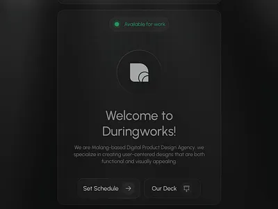 Duringworks Website 🌑 app clean dark dark mode design freebies mobile ui web