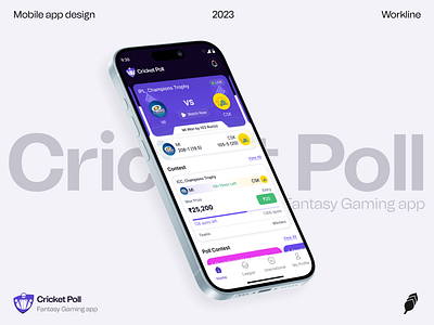 Cricket Poll Mobile App UI Design for Android & IOS android animation branding graphic design ios logo mobile motion graphics ui