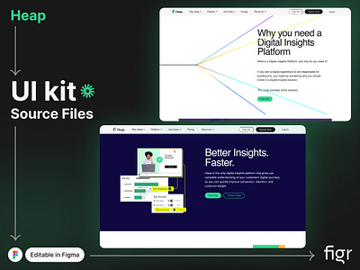 Make Heap UI your own analytics branding customer support design editable figma free heap interface design kit mockup software team template ui ui ux web app web design website workspace