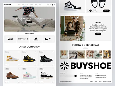Shoes Store Landing Page clothing brand converse ecommerce fashion footwear kicks landing landing page online shop product shoes shoes store sneaker sneakers typography ui ux web web design website