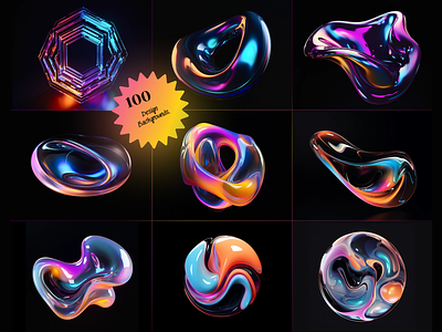 3d glass liquid abstract Backgrounds (Set of 100) 3d background colorful fluid ui ux