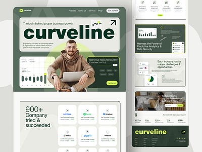 Curveline- Empowering Business Financially bento grid business design fintech landing page saas ui uiux user interface we webdesign website