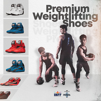 Premium Weightlifting Shoes 3d bold branding design fit fitness freelance graphic design shoes social media texture typography