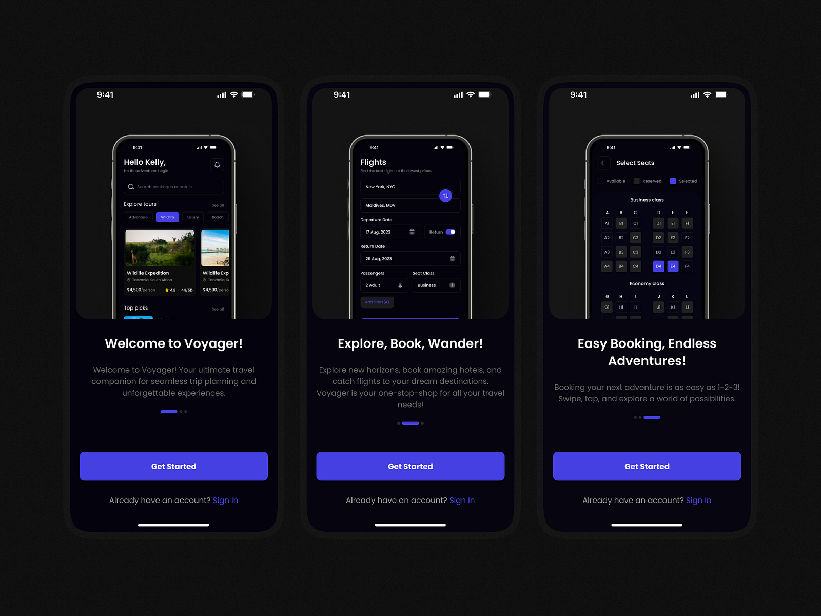 Onboarding Screens - Mobile App ( Dark Version ) by Sahil Mondal ...