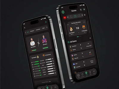 Football Live Score Mobile App 3d analytics branding dark mode design system flat icon identity interface live product saas saas design startup ui inspiration ux inspiration visual visual design webapp website