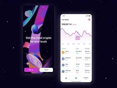 ✨ Cryptocurrency Portfolio Management App aave ai banking binance bitcoin chart coinbase crypto cryptocurrency defi eth ethereum finance financial management app fintech invest investment portfolio robinhood stock