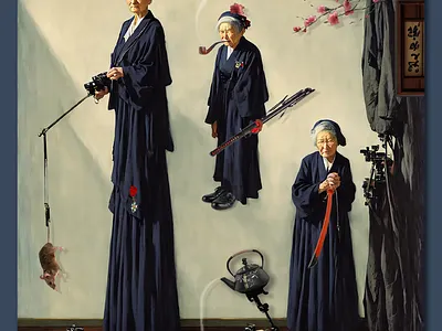 From the life of Japanese old women. Photography classes artist concept art design digital art graphic design illustration