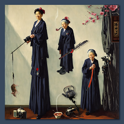 From the life of Japanese old women. Photography classes artist concept art design digital art graphic design illustration