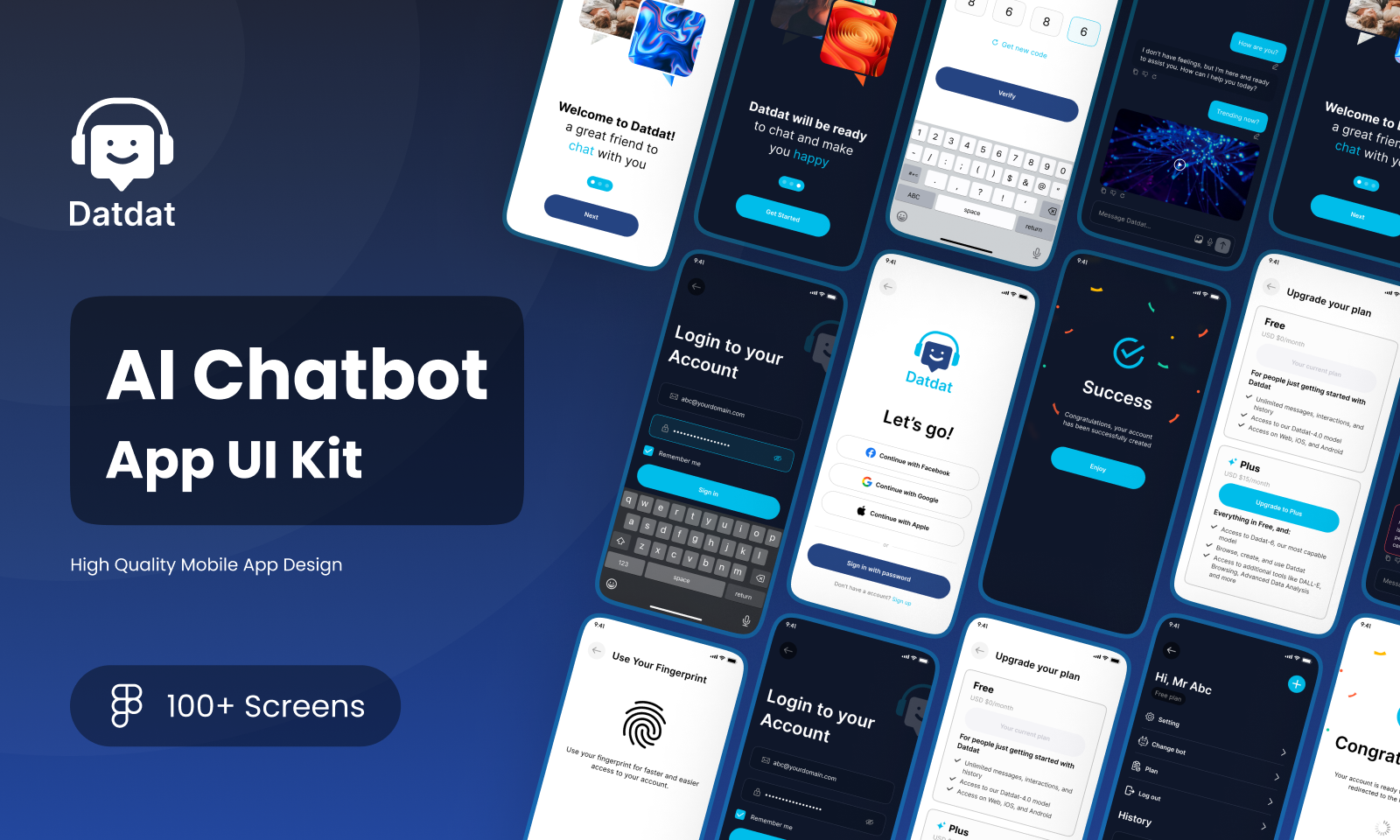 Datdat - Chatbot Messenger App ai bot chat chat bot chat gpt dark figma gpt light