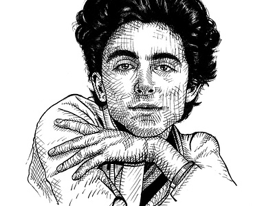 Timothée Chalamet – Ink Illustration crosshatching design graphic design illustration ink ink drawing pen portrait timothee chalamet timothée chalamet – ink portrait