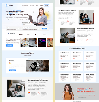 Freelance Jobs Website branding product design ui ux webdesign