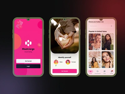 Meetcierge Connections with My Android Dating App Design adobe android android app app branding dating datingapp design figma graphic design human centered design logo mobile app researcher team work ui uiuxdesign user experience ux website