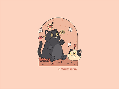 Romantic Black Cat | Pink cat cat lover cute kitty love pet pet lover romantic