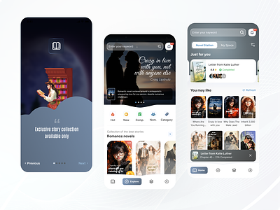 Novel Reading - App Design app desgin book darkmode darktheme grey mobile design novel product design reading ui ux