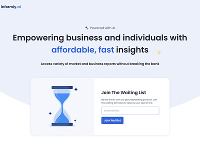 Informly - Join The Waiting List lasting page waiting list