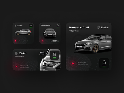 iOS widgets for myAudi app app audi cars ios location map position skeumorphism status ui widgets