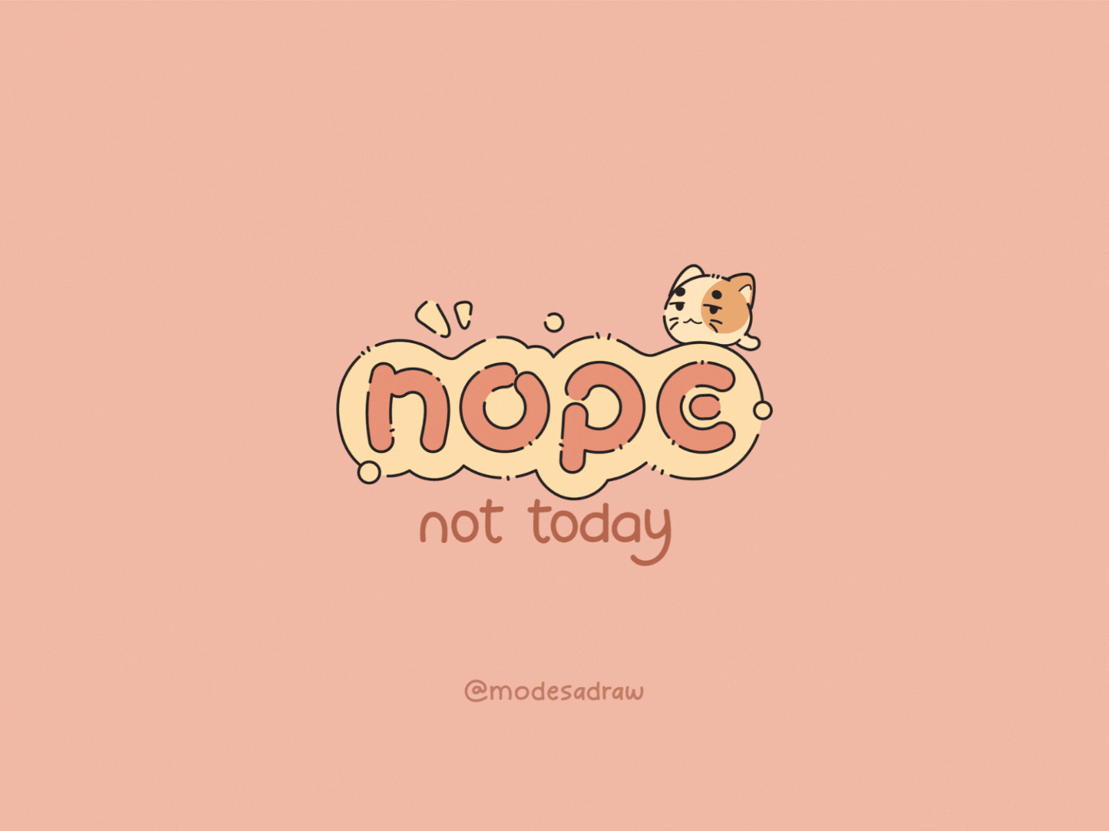 Nope Not Today | Pink cat funny qoutes kitty lazy cat monday nope nope not today pet so cute