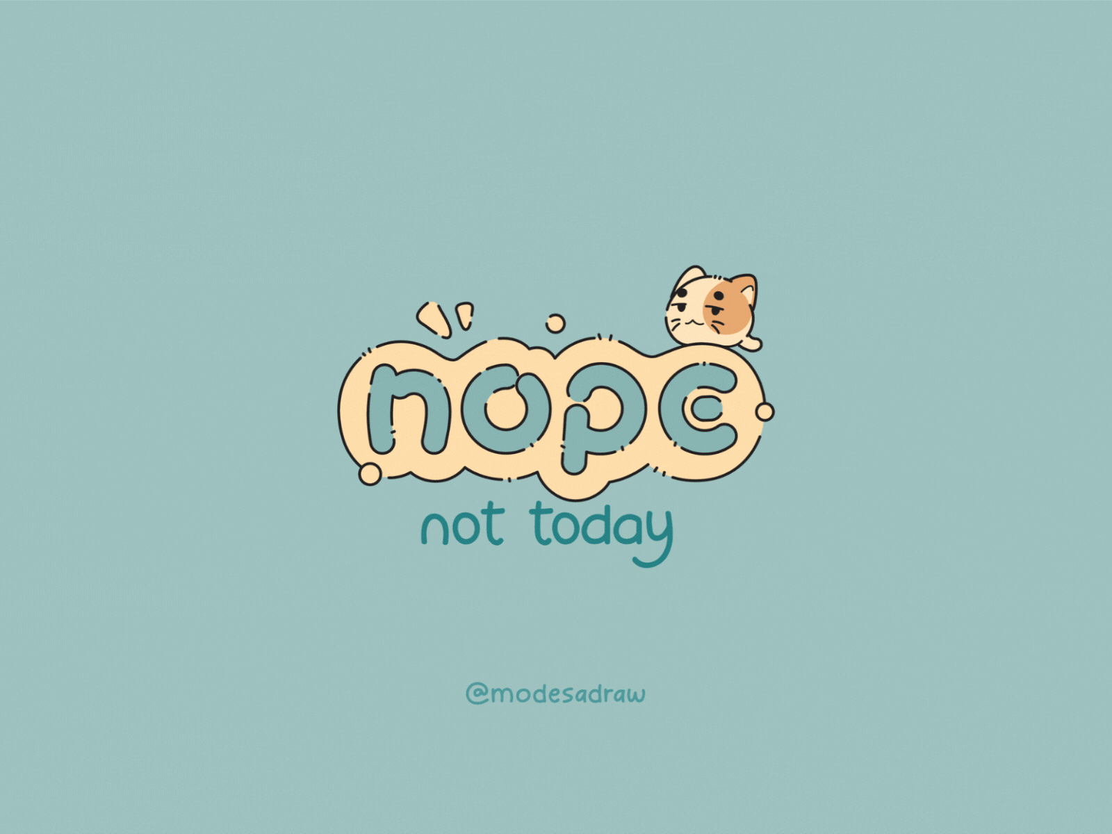 Nope Not Today | Blue kitty lazy cat lazy cay monday nap napping nope not today pet