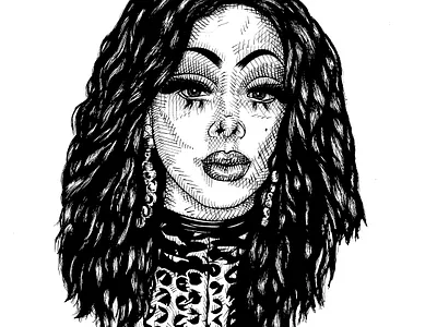 Drag Queen – Ink Illustration crosshatching design drag queen drawing graphic design illustration ink ink drawing lgbt pen portrait pride queer