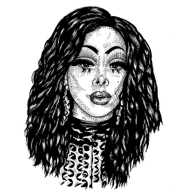 Drag Queen – Ink Illustration crosshatching design drag queen drawing graphic design illustration ink ink drawing lgbt pen portrait pride queer