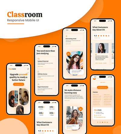 Classroom - Responsive Mobile UI app design ui website