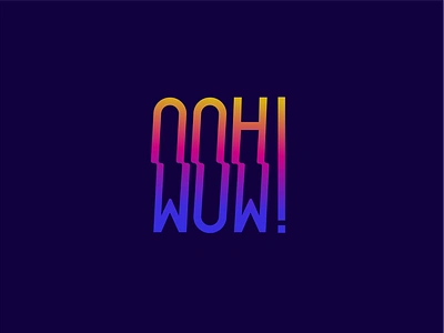 ooh wow agency branding concept digital double meaning exprimart identity letters logo roxana niculescu simple startup wordmark wow