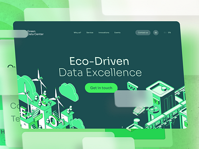 Green Data Center - Eco-Friendly Data Center Solutions animation branding graphic design logo ui