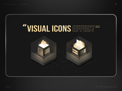 Visual Icons（black&gold） 3d animation black book chart cubes design gold icon ui visual