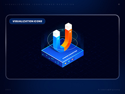 Visualization Icons-power radiation 3d animation energies icon logo magnets power radiation ui visualization