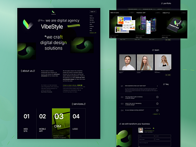 Website for Digital Agency VibeStyle design desktop digital landing page ui uiux web design website