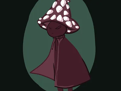 Mushroom Witch duotone forest graphic design green illustration mushroom red simple vector witch