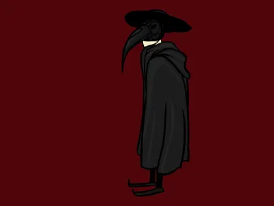 Doctor adobe art contrast doctor illustration monotone plague red spooky vecor witch