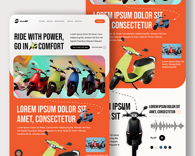 Scooter Website Design UI UX branding landing page design scooter website ui ui design ui ux design ux design web design website design