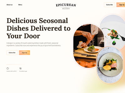 Epicurean Delights | Gourmet Food Delivery design food gourmet illustration ui