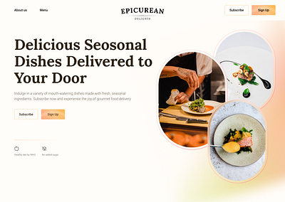 Epicurean Delights | Gourmet Food Delivery design food gourmet illustration ui