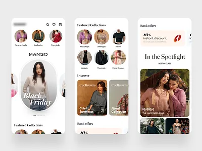 Fashion App Sections app clean fashion fashionapp iphone luxurybrand minimalistic ui ux