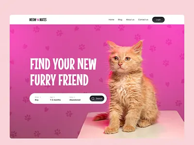 #059 DailyUI • Background Pattern 059 adopt background cat dailyui dog find friend fur furry kitty landingpage orange pattern pet uidaily