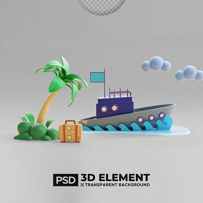 Vocation Object Vol.2 3d 3d object blender boat branding copper design emoticon graphic design icon illustration logo ship travel ui vector vocation