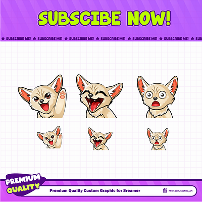 White Fox animal design discord emotes facebook emotes fox illustration loyalty badges sub badges sub emotes twitch emotes white fox youtube emotes