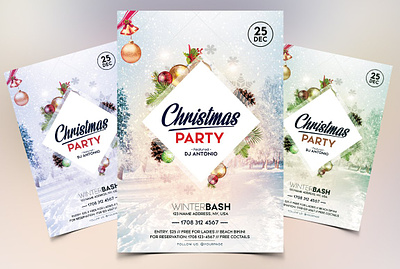 Christmas Party - PSD Flyer Template postcard