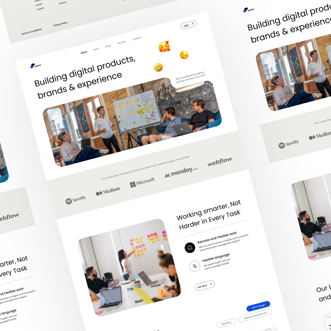 Sispro - Software House app branding desain design designinspiration figma graphic design inspiration ui uiux uiuxdesign uiuxinspiration ux web webinspiration website