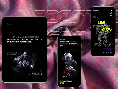 3D Cyberpunk NFT website 3d adaptive cyberpunk design landing ui ux web design website