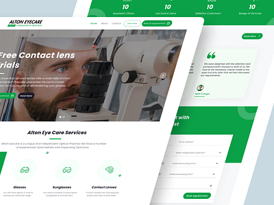 Eyecare Website Landing Page eyecare web design healthcare landing page ui web page ui website design