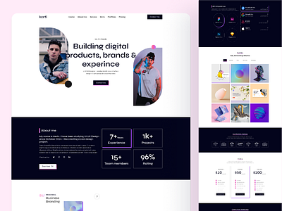 Karti- Creative Portfolio Website Design Template branding portfolio ui ui ux design website development