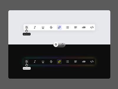 Text Formatting Toolbar bold darkmode figma formatting bar graphic design italics lightmode toolbar ui ui design uiux user experience ux
