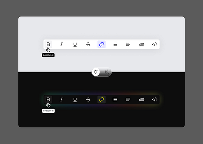 Text Formatting Toolbar bold darkmode figma formatting bar graphic design italics lightmode toolbar ui ui design uiux user experience ux