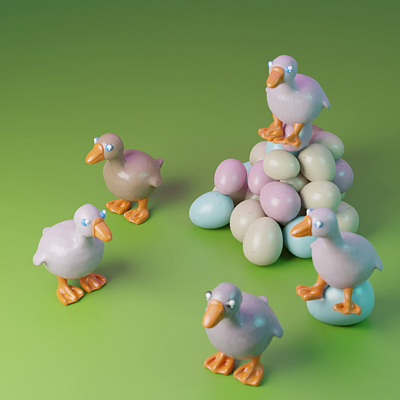 Six Geese A-Laying 3d animation blender christmas claymation egg goose stopmotion