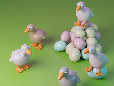 Six Geese A-Laying 3d animation blender christmas claymation egg goose stopmotion